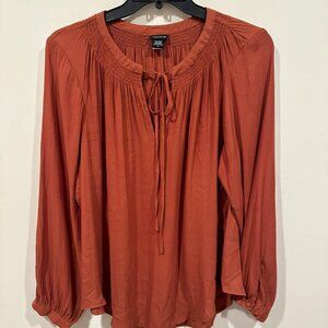 TORRID Peasant Style Rust Colored Blouse Size 2X